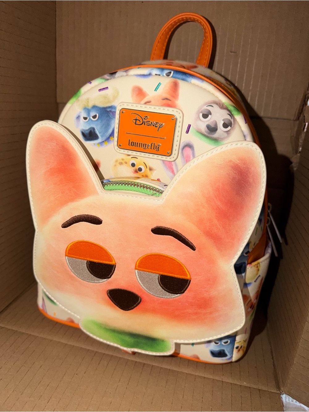 Loungefly Disney Fox Plush Mini Backpack in Orange and Cream